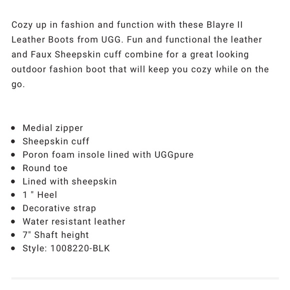 UGG- Blayne II water resistant boots round toe - Picture 7 of 8